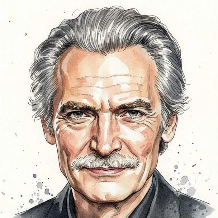 تصویر آبرنگی محمود دولت آبادی