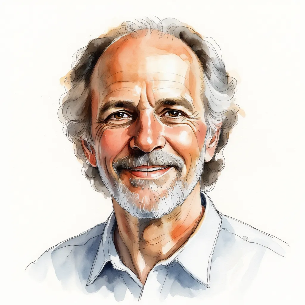 پرتره آبرنگی هوشنگ گلشیری